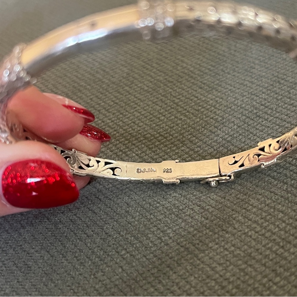 Vintage Sarda Sterling Silver Bangle Bracelet - Picture 4 of 6